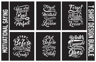 Schriftzug T-Shirt Design Bundle, Motivationsspruch T-Shirt Design Set, Typografie T-Shirt Design Bundle vektor