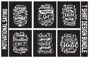 Schriftzug T-Shirt Design Bundle, Motivationsspruch T-Shirt Design Set, Typografie T-Shirt Design Bundle vektor