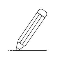 Bleistift-Symbol-Symbol. einfache schwarz-weiße dünne Linie Cartoon flache Vektor-Piktogramm-Illustration isoliert auf weißem Hintergrund. vektor