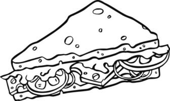 Zeichnung Sandwich auf weißem Hintergrund. Vektor-Illustration vektor