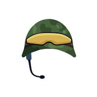 militärhelm des amerikanischen soldaten des zweiten weltkriegs. grüne Schutzkappe. Munition und Uniformen. flache Karikatur vektor