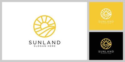 Landschaft Sonne Logo Vektordesign vektor