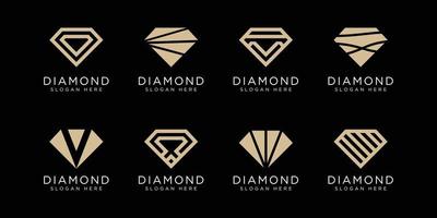 uppsättning av diamant logotyp vektor design