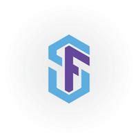 abstraktes anfangsbuchstabe fs oder sf logo in blauer farbe isoliert auf weißem hintergrund angewendet für das logo der marketingagentur auch geeignet für die marken oder unternehmen haben den anfangsnamen sf oder fs. vektor