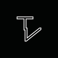 TV logotyp monogram med linje stil design mall vektor