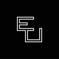 eu-logo-monogramm mit linienstil-designvorlage vektor