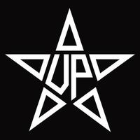 vp logotyp monogram med stjärna form design mall vektor