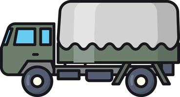 militärische lkw-vektorillustration auf einem hintergrund. hochwertige symbole. vektorikonen für konzept und grafikdesign. vektor