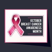 bröst cancer medvetenhet kampanj vektor affisch design. stark kvinna bröst skydd meddelande illustration.