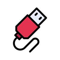 usb-kabelvektorillustration auf einem hintergrund. hochwertige symbole. vektorikonen für konzept und grafikdesign. vektor