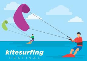 kite surfing festival illustration