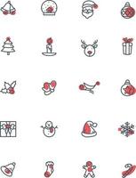 Weihnachts-Icon-Pack, Illustration, Vektor, auf weißem Hintergrund. vektor