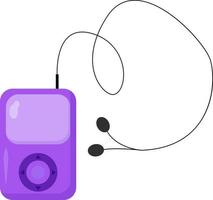 Lila MP3-Player, Illustration, Vektor auf weißem Hintergrund.