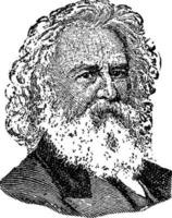 henry longfellow, årgång illustration vektor