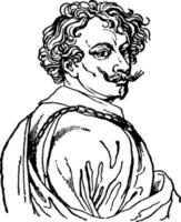 sir anthony van dyck, vintage illustration vektor