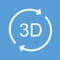 3D-Rotationslinie farbiges Hintergrundsymbol vektor