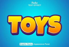 leksaker text effekt med grafisk stil och redigerbar. vektor
