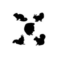 Eichhörnchen-Set-Silhouette-Symbol-Logo vektor