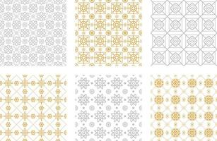 uppsättning av geometrisk tyg textil- sömlös mönster design vektor