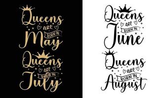 Königinnen werden im Mai bis August geboren - Frauengeburtstag, Geburtstagsmädchenpakete für Frauen. vektor