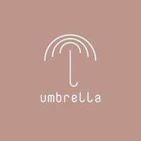 logotyp blandning av rader den där form ett paraply. vektor