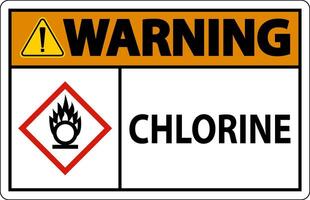 Warnschild Chloroxidationsmittel ghs auf weißem Hintergrund vektor