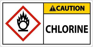 Vorsicht Chloroxidationsmittel GHS-Zeichen auf weißem Hintergrund vektor