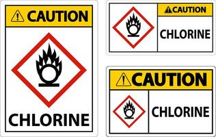 Vorsicht Chloroxidationsmittel GHS-Zeichen auf weißem Hintergrund vektor