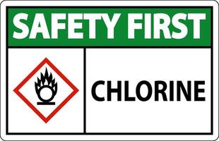 Safety First Chloroxidationsmittel GHS-Zeichen auf weißem Hintergrund vektor