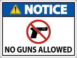 Keine Waffenregeln unterzeichnen, beachten Sie, dass keine Waffen erlaubt sind vektor