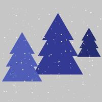blå silhuett av jul träd på vit bakgrund. vektor