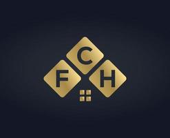 f c h text typografi logotyp design vektor mallar