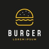 burger-logo, restaurant-emblem, café, burger-label und factory.fast-food-vorlage. vektor