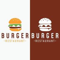 burger logotyp, restaurang emblem, café, hamburgare märka och fabrik.snabb mat mall. vektor
