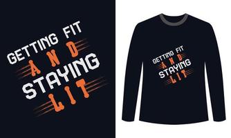 fitnessstudio fitness t-shirts design fit werden und erleuchtet bleiben vektor