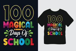 100 magisk dagar av skola t-shirt vektor