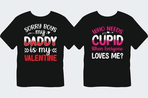 valentinstag typografie t-shirt design paket, vektorgrafik vektor