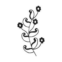 handgezeichnete Blumen zur Dekoration. Strichzeichnungen handgezeichnete Blumen im Vintage-Stil vektor