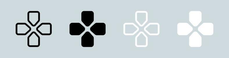 joystick navigering ikon uppsättning i svart och vit. kontrollant tecken vektor illustration.