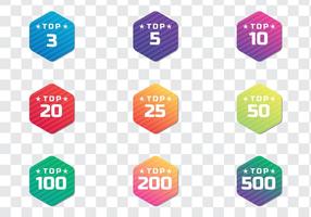 Moderna Top Chart Badges vektor