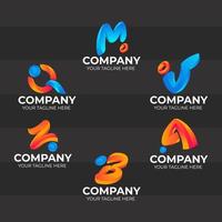 lutning alfabet logotyp för företag vektor