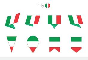 Italien nationell flagga samling, åtta versioner av Italien vektor flaggor.