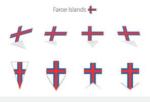 Sammlung nationaler Flaggen der Färöer-Inseln, acht Versionen von Vektorflaggen der Färöer-Inseln. vektor