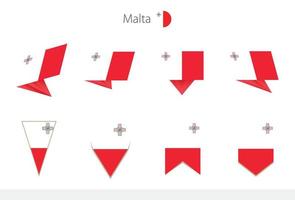 malta nationalflaggensammlung, acht versionen von malta vektorflaggen. vektor