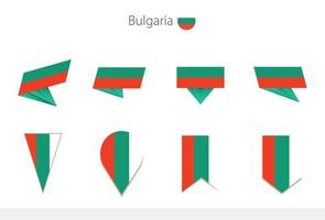 bulgarische nationalflaggensammlung, acht versionen von bulgarischen vektorflaggen. vektor