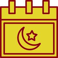 islamischer Kalender-Vektor-Icon-Design vektor