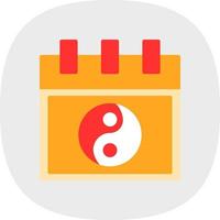 chinesisches Kalender-Vektor-Icon-Design vektor