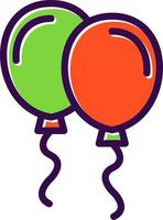 neues Jahr Luftballons Vektor-Icon-Design vektor