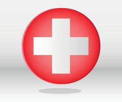 Rotes Kreuz Logo medizinische moderne Vektor-Erste-Hilfe-Illustration vektor