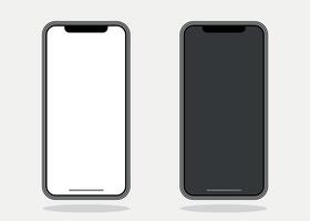 smartphone prototyper skärm isolerat på vit bakgrund, främre se. vektor illustration